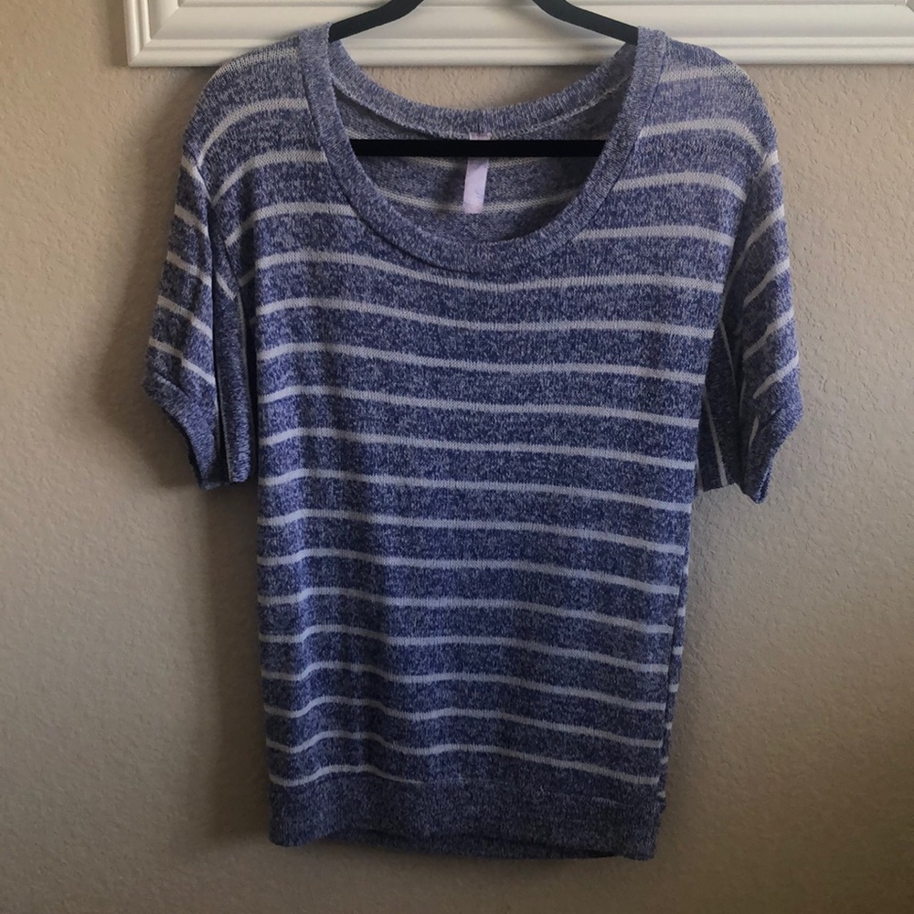 Blue and white stripe lightweight shirt